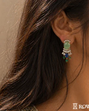 Regal Emerald Tapestry Earrings