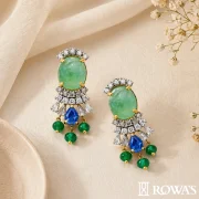 Regal Emerald Tapestry Earrings Rowas