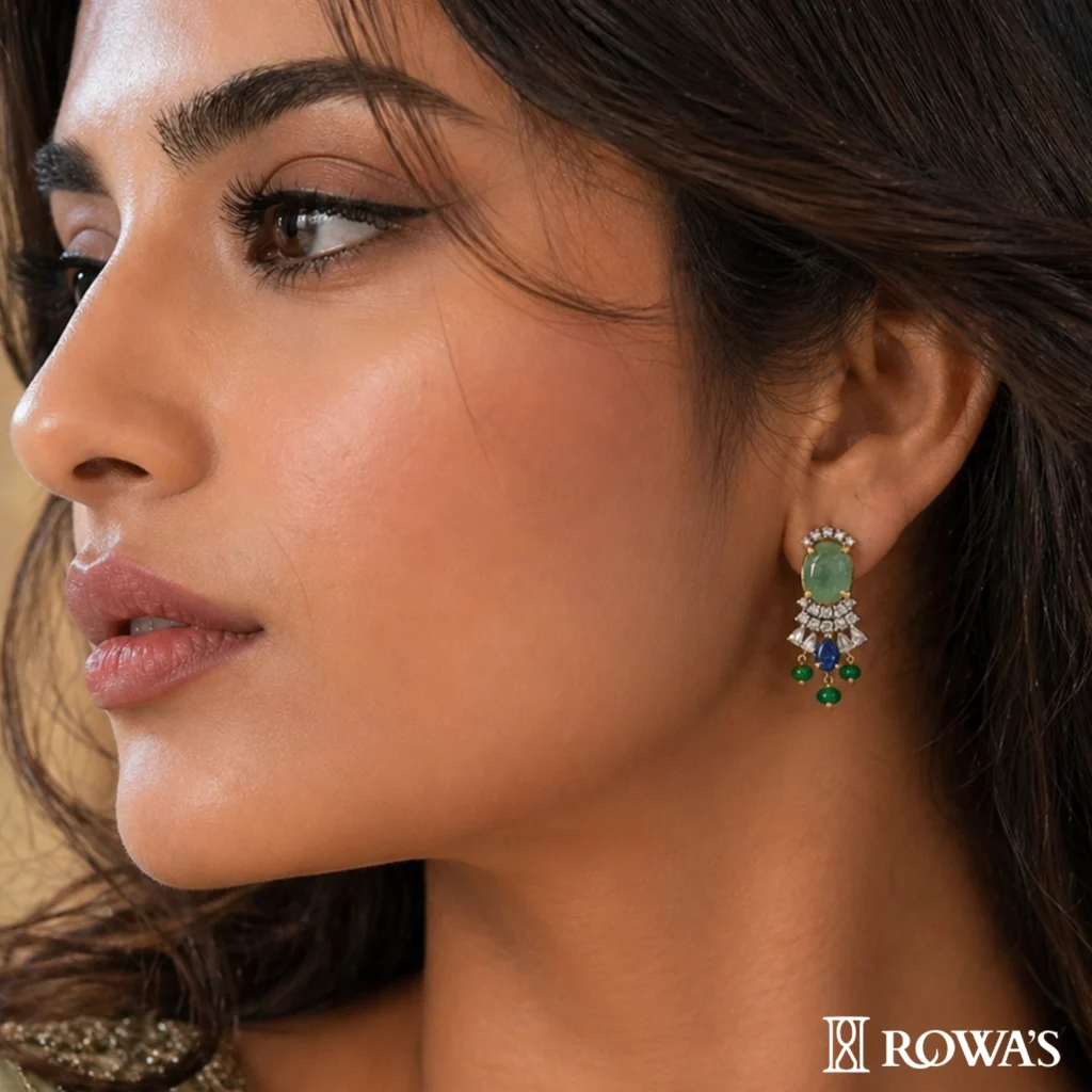 Regal Emerald Tapestry Earrings