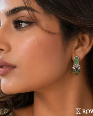 Regal Emerald Tapestry Earrings