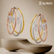 Tri-Color Rose Harmony Diamond Earrings