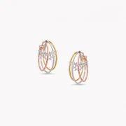 Tri-Color Rose Harmony Diamond Earrings