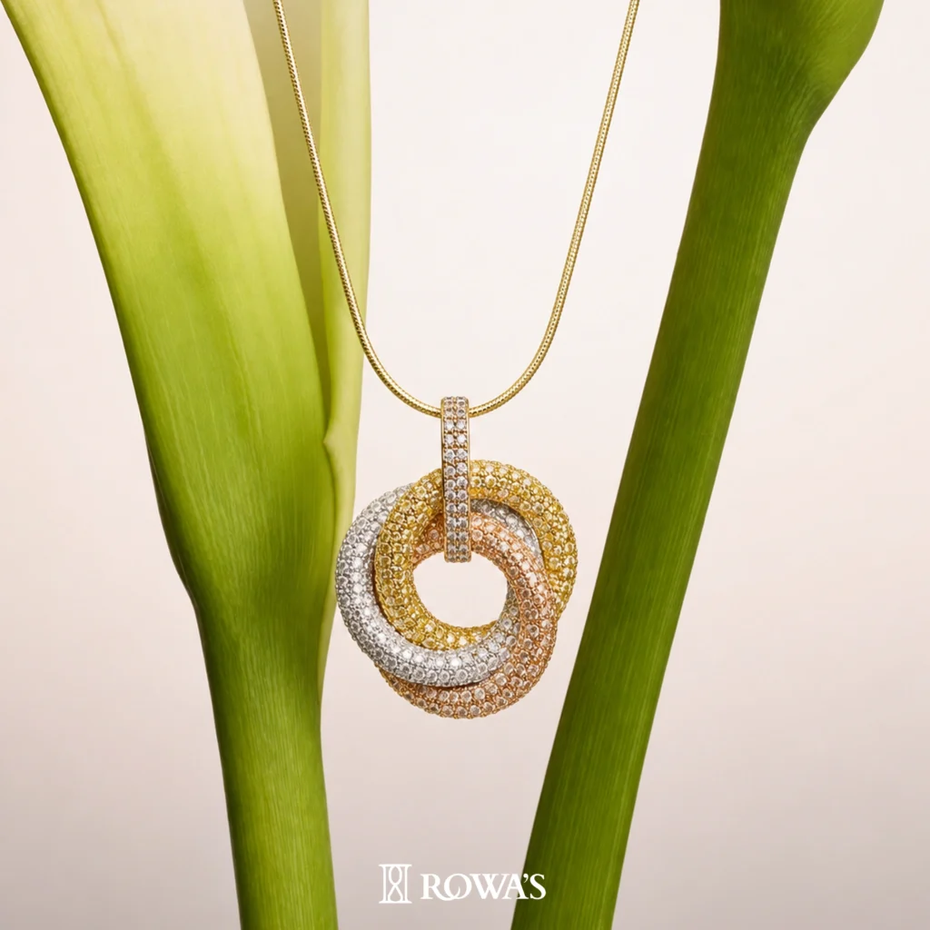 Trinity Pendant In Pink and Yellow Fancy Colored Diamonds