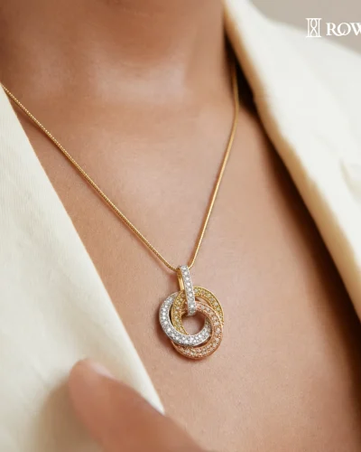 Trinity Pendant In Pink and Yellow Fancy Colored Diamonds