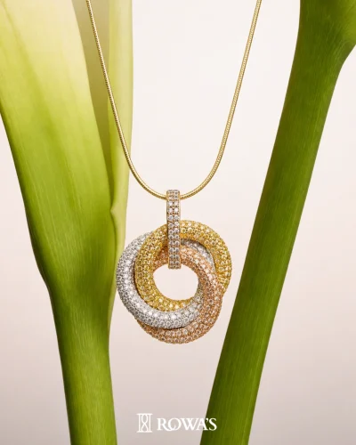 Trinity Pendant In Pink and Yellow Fancy Colored Diamonds