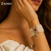 Rowas Art Deco Ruby Blossom Bracelet