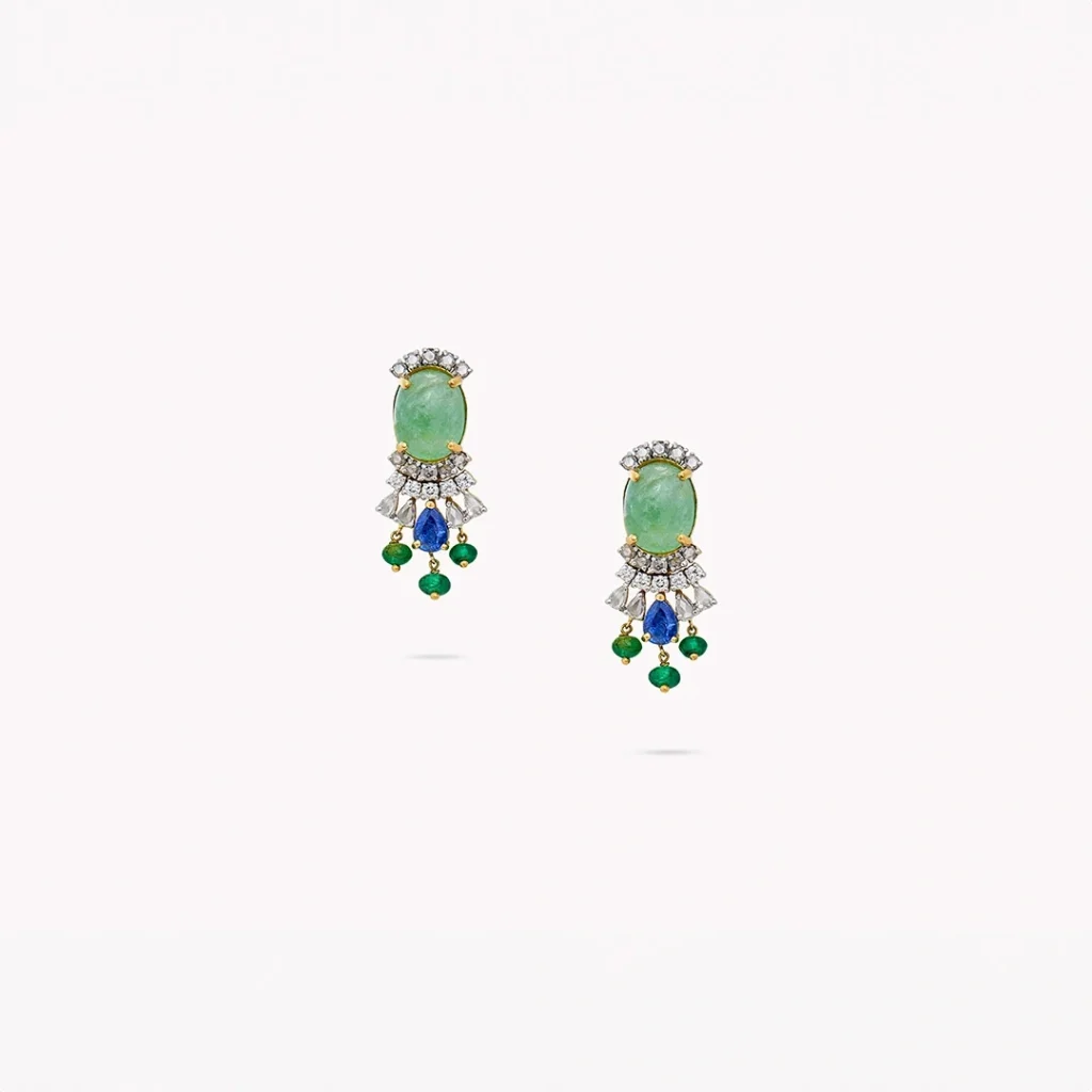 Regal Emerald Tapestry Earrings
