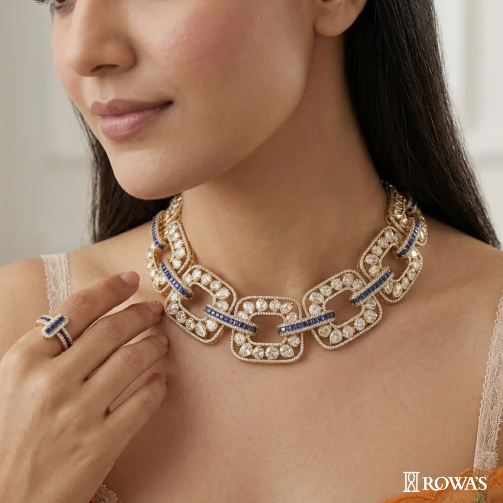 Deco Allure Diamond And Uncut Necklace