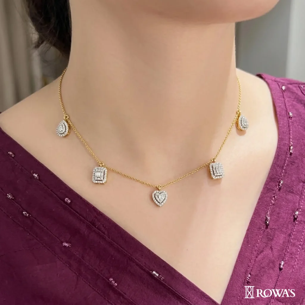 Brilliance Cluster Diamond Necklace