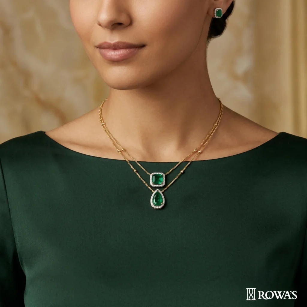 Emerald Elegance with Diamonds