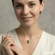 Emerald Teardrop Pendant with Chain