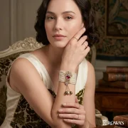 Art Deco Ruby Blossom Bracelet
