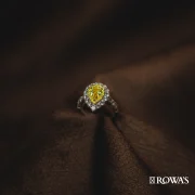 Sunlit Teardrop Fancy Pear Shaped Yellow Diamond Ring