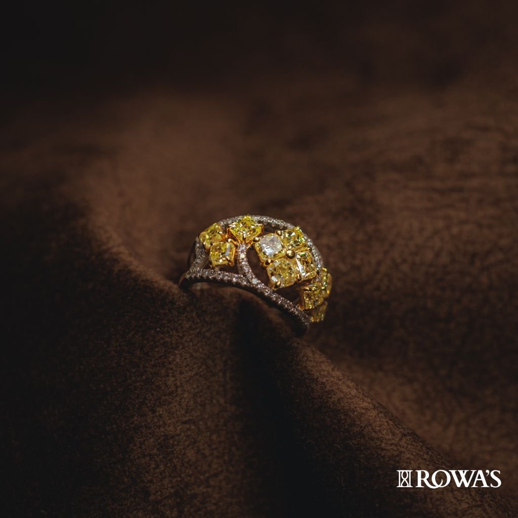 Golden Mosaic Fancy Yellow Diamond Ring
