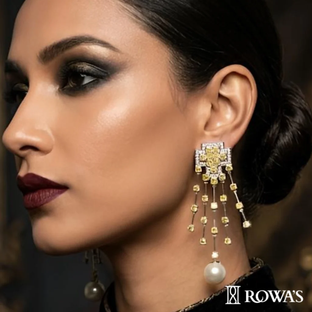 Radiant Cascade Fancy Yellow Diamond Earrings