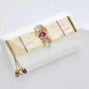 Art Deco Ruby Blossom Bracelet