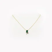 Emerald Teardrop Pendant with Chain