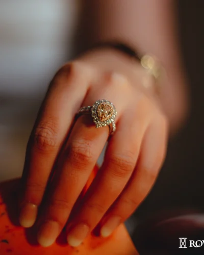 Sunlit Teardrop Fancy Pear Shaped Yellow Diamond Ring
