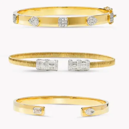 Minimalist Diamond Bangle and bracelets