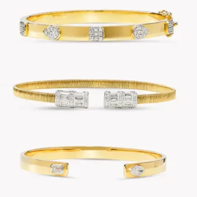 Minimalist Diamond Bangle and bracelets