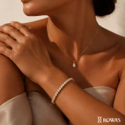 Golden Symphony Tennis Bracelet In Diamonds