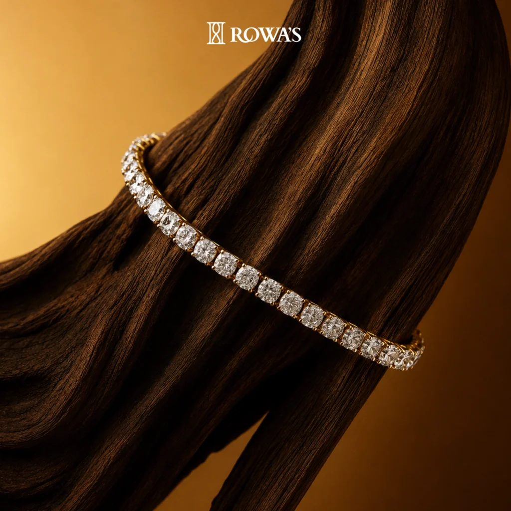Golden Symphony Tennis Bracelet In Diamonds