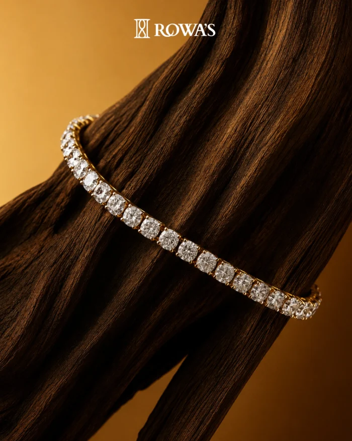 Golden Symphony Tennis Bracelet In Diamonds